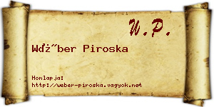 Wéber Piroska névjegykártya